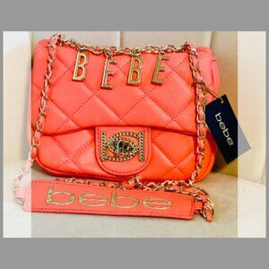 BEBE Wyatt Shoulder Bag in Salmon - NEW